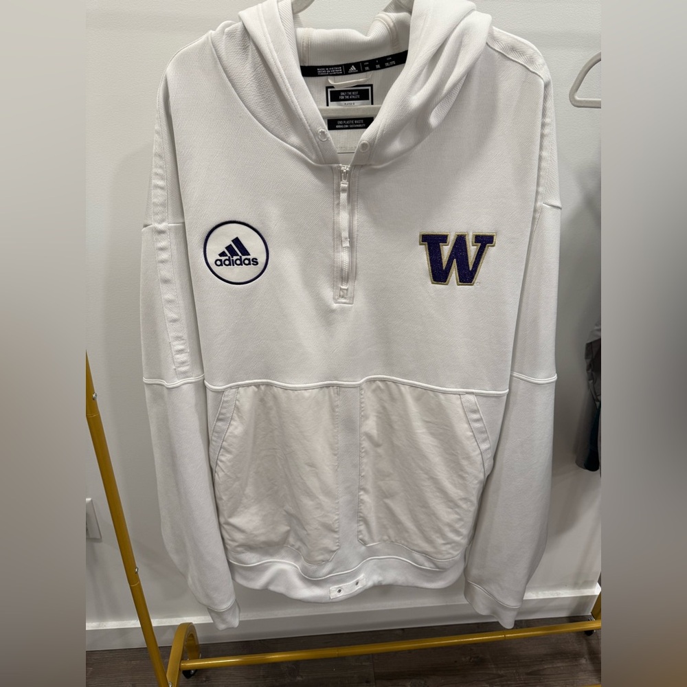 Adidas White Zero Dye Hoodie University of Washington Men’s XXL